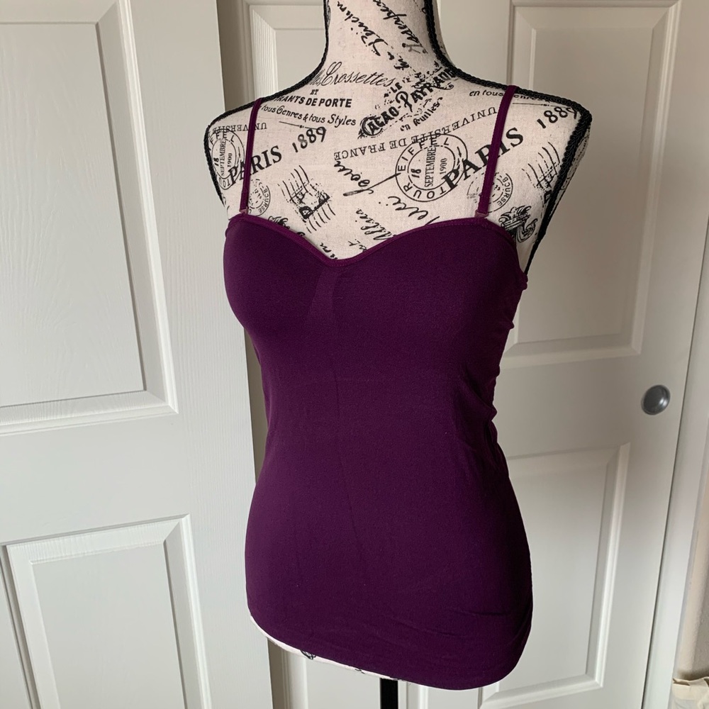 Plum Purple Camisole with Bra insert - Picture 2 of 6